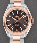 Aqua Terra Ladies in Steel with Rose Gold Bezel on Steel and Rose Gold Bracelet with Grey Dial