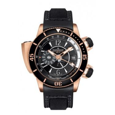 Master Compressor Diving Pro Geographic Navy Seals in Rose Gold with PVD on Black Leather Strap with Black Dial