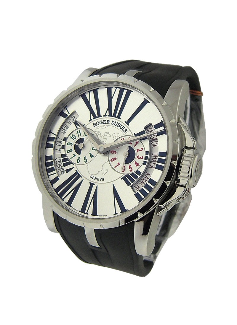 Roger Dubuis Excalibur Triple Time Zone 45mm in Stainless Steel