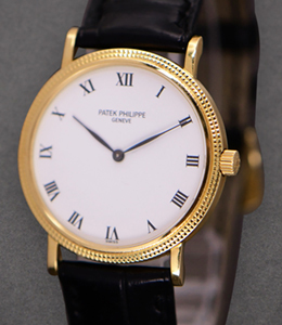 3992J Calatrava Yellow Gold Yellow Gold on Strap with White Dial