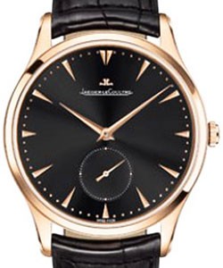 Master Grande Ultra Thin in Rose Gold on Black Alligator Leather Strap with Black Dial