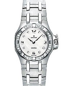 Saratoga 24mm in Stainless Steel with Diamonds Bezel on Stainless Steel Bracelet with White MOP Dial