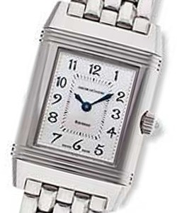 Reverso Duetto in White Gold with Diamond Bezel  On Bracelet with Silver and White Mother of Pearl Dial 