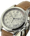 El Primero Chronograph in Steel  On Brown Leather Strap with Silver Dial