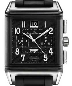Reverso Squadra World Chronograph Polo Fields in Titanium with Ceramic Bezel on Black Rubber Strap with Black Dial
