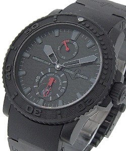 Maxi Marine Diver in Black PVD Stainless Steel on Strap with Black Dial