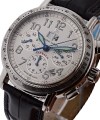 Masterpiece Flyback Aviator in Steel Steel on Strap with Silver Dial