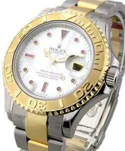 Yachtmaster 2-Tone in Steel with Yellow Gold Bezel on Steel and Yellow Gold Oyster Bracelet with Mother of Pearl Ruby Dial