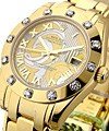 Mid-Sized Yellow Gold Masterpiece in Yellow Gold with Diamond Bezel on Yellow Gold Pearlmaster Bracelet with Goldust Dream Roman Dial