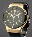 Big Bang Evolution 44mm in Rose Gold with Ceramic Bezel on Black Rubber Strap with Black Carbone Fiber Dial