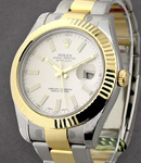 Datejust II 2-Tone 41mm with Fluted Bezel on Oyster Bracelet with Ivory Stick Dial