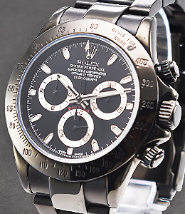 Daytona - Chronograph - Black PVD - Steel   on Oyster Bracelet - Black Dial