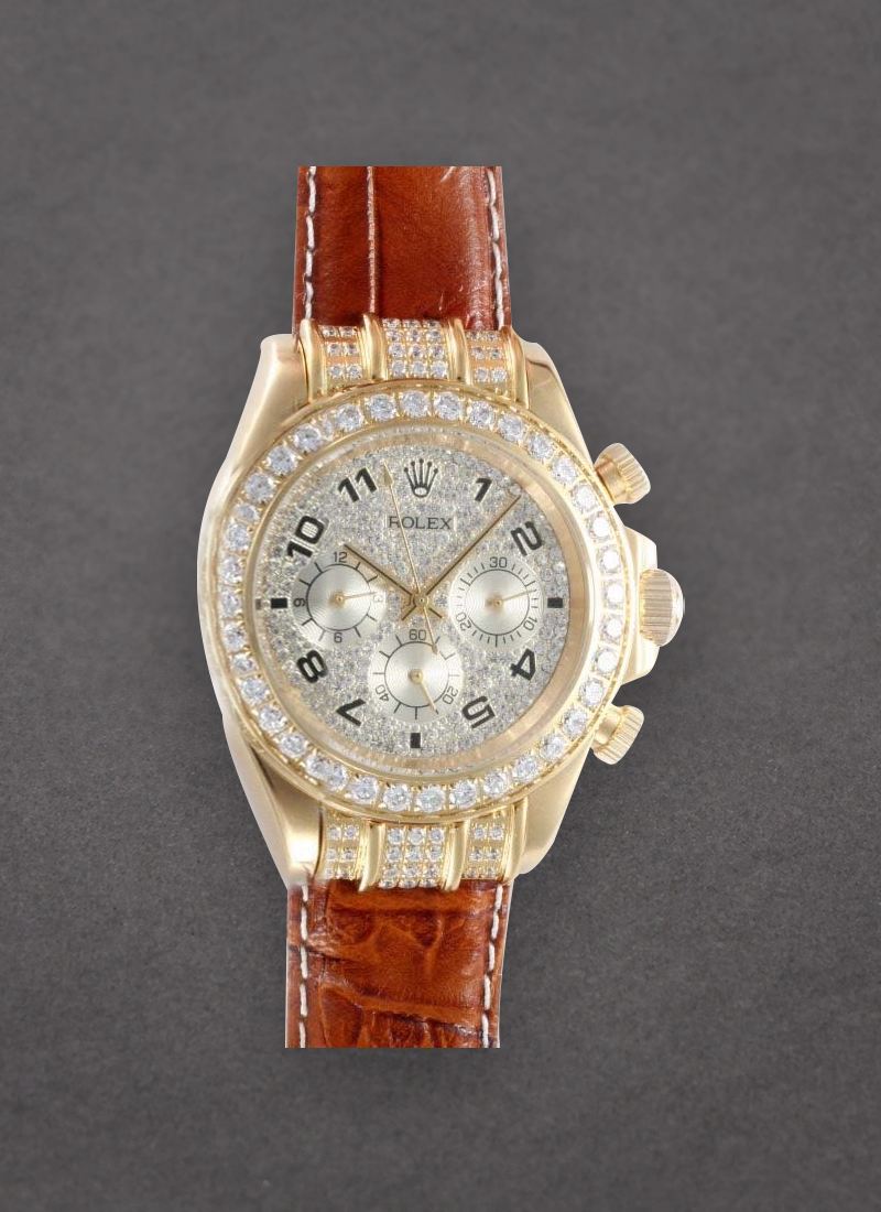 Pre-Owned Rolex Daytona - Yellow Gold Custom Diamond Bezel