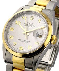 Datejust 36mm 2-Tone Men's on Oyster Bracelet with Rhodium Arabic Dial