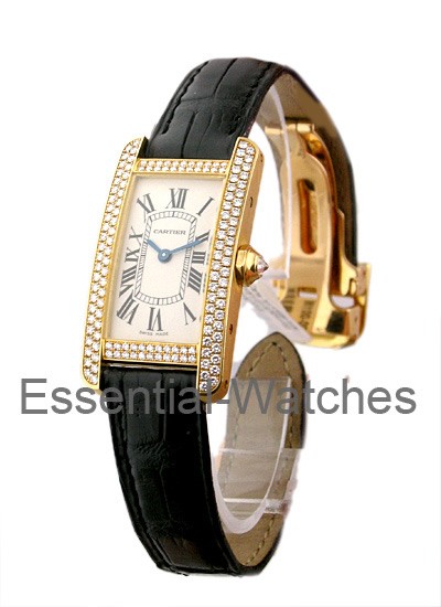 Cartier Tank Louis Paris WA1002A7 Diamond 18K Yellow Gold Ladies Watch