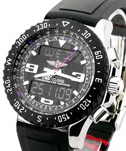 Airwolf Raven Volcano in Steel on Rubber Strap with Black Dial