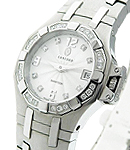 Saratoga Ladies Mini in Steel with Diamond Bezel on Steel Bracelet with Silver Guilloche Diamond Dial