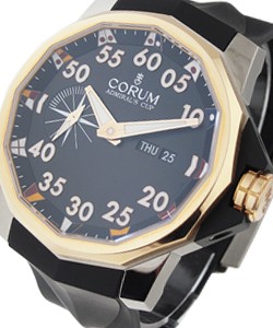 Admirals Cup Competition 48mm in Titanium with Rose Gold Bezel on Black Rubber Strap with Black Dial