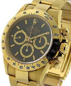 Daytona in Yellow Gold on Yellow Gold Oyster Bracelet with Black Dial