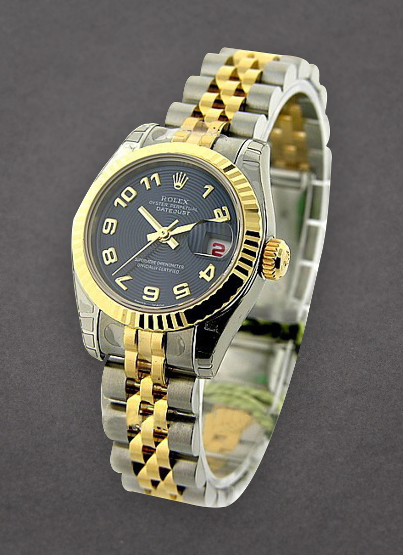 Rolex Unworn Datejust 26mm Ladies in Steel with Yellow Gold Fluted Bezel