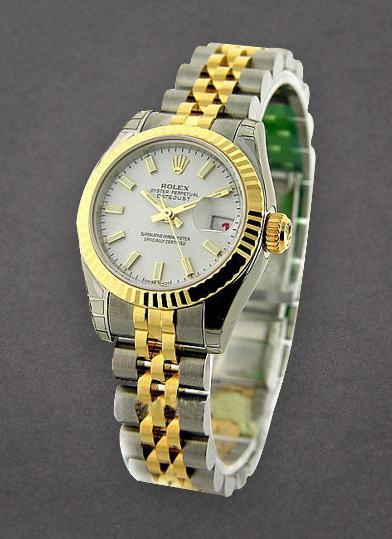 Rolex Unworn Ladies Datejust 26mm in Steel with Yellow Gold Fluted Bezel