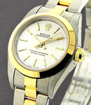 2-Tone Oyster Perpetual No Date Lady's on Steel and Yellow Gold Oyster Bracelet with Silver Stick Dial