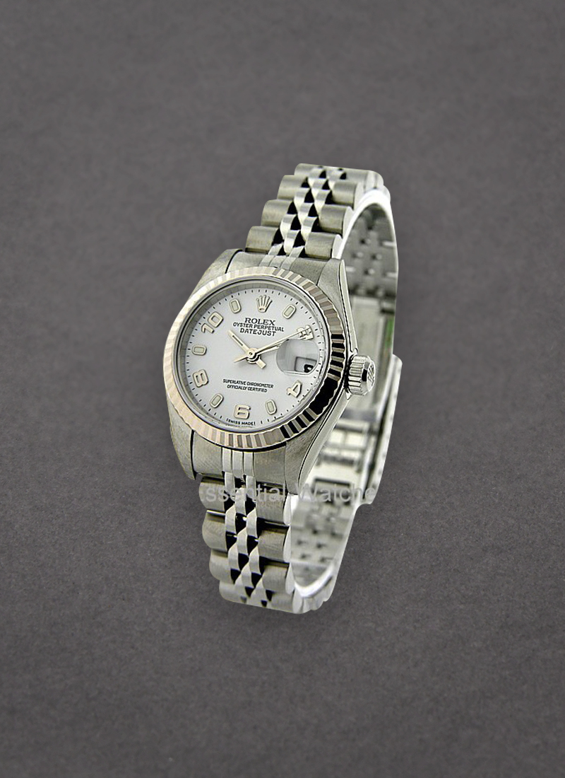 Pre-Owned Rolex Lady's Datejust in Steel with White Gold Fluted Bezel