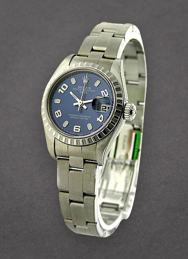 Pre-Owned Rolex Lady''s Date in Steel with Engine Bezel