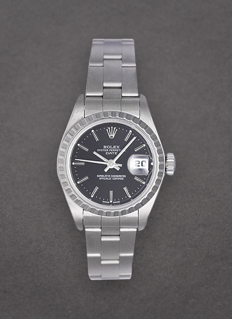 Pre-Owned Rolex Lady''s Date in Steel with Engine Bezel