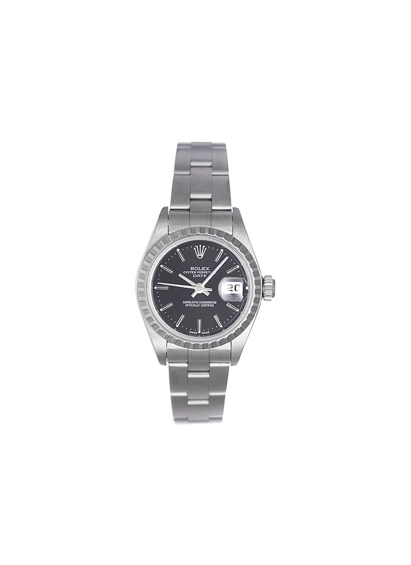 Pre-Owned Rolex Lady''s Date in Steel with Engine Bezel