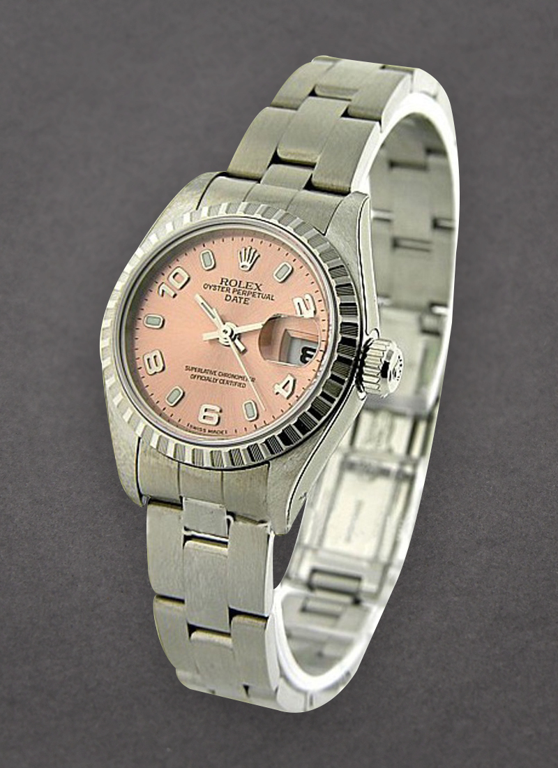 Pre-Owned Rolex Lady's Date in Steel with Engine Bezel