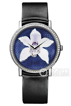 Altiplano Ultra-Thin in White Gold with Diamond Bezel on Black Satin Strap with Enamel Orchid Dial - Limited to 6 pcs