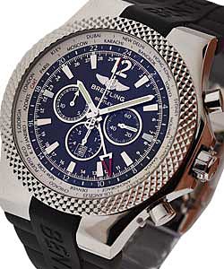 Bentley GMT Chronograph  Steel on Black Rubber Strap with Black Dial