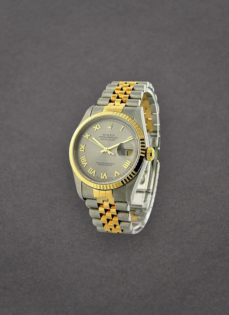 Rolex Unworn Datejust 36mm in Steel with Yellow Gold Fluted Bezel