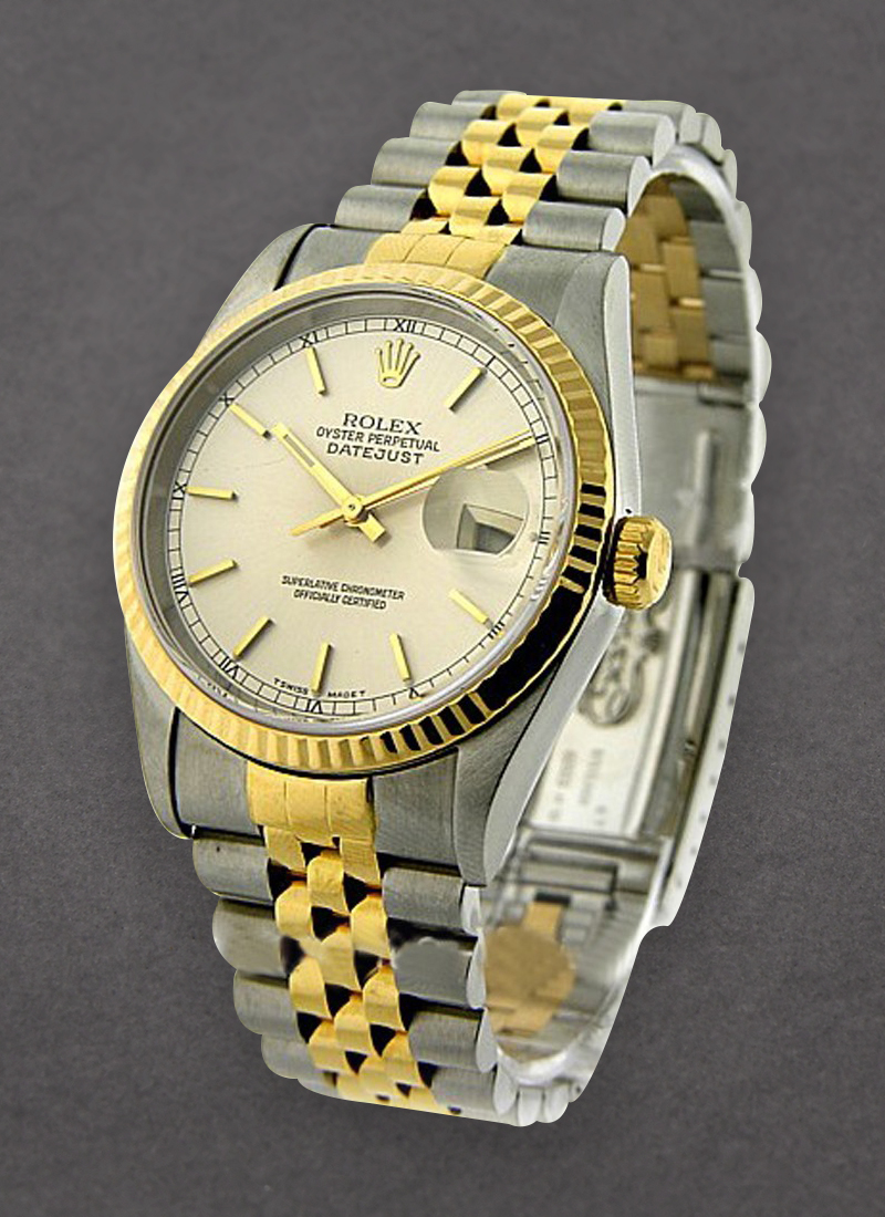 Pre-Owned Rolex 2-Tone Datejust 36mm in Steel with Yellow Gold Fluted Bezel