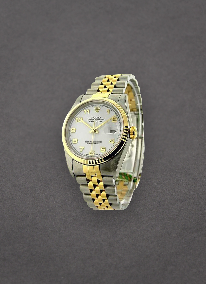 Rolex Unworn Datejust 36mm in Steel with Yellow Gold Fluted Bezel