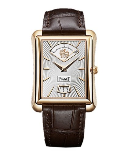Black Tie Emperador in Rose Gold on Brown Crocodile Leather Strap with Silver Dial