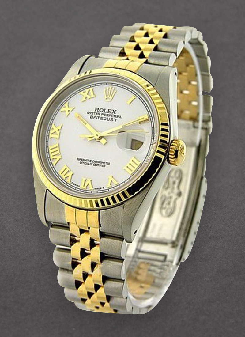 Pre-Owned Rolex 2-Tone Datejust 36mm with Yellow Gold Fluted Bezel