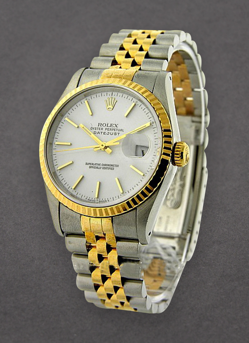 Pre-Owned Rolex 2-Tone Datejust 36mm with Yellow Gold Fluted Bezel 