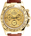 Daytona Cosmograph in Yellow Gold on Brown Alligator Leather Strap with Champagne Stick Dial