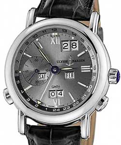 GMT Perpetual 38.5mm in White Gold on Black Crocodile Leather Strap with Anthracite Dial