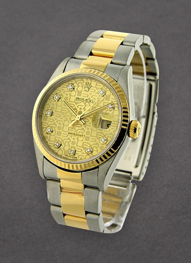 Pre-Owned Rolex Datejust 36mm 2-Tone with Yellow Gold Fluted Bezel 