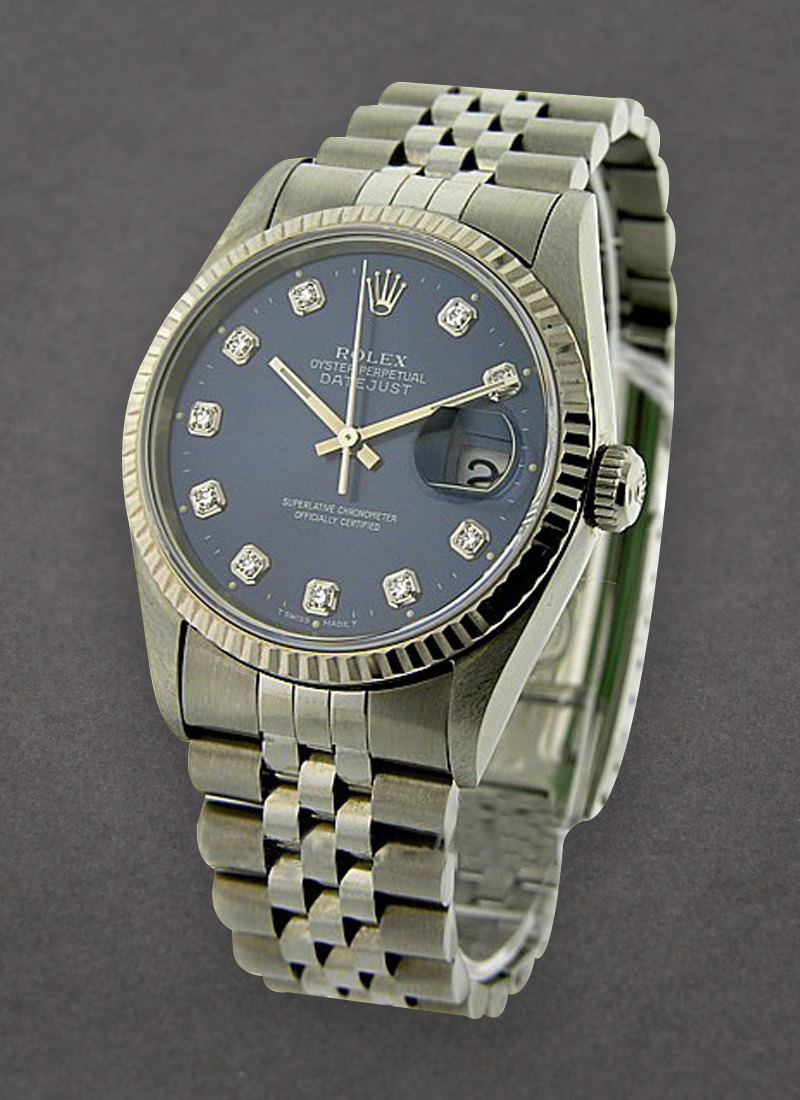 Pre-Owned Rolex Men's Datejust 36mm with White Gold Fluted Bezel