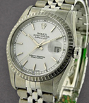 Men's Datejust 36mm with Engine Bezel on Jubilee Bracelet with White Stick Dial