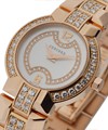 La Scala Round Rose Gold with Diamond Bezel on Diamond Bracelet with MOP Diamond Dial