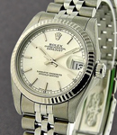 Mid Size Datejust 31mm in Steel  with Fluted Bezel on Jubilee Bracelet with Silver Stick Dial