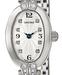 Soiree in White Gold with Diamond on White Gold Bracelet with Silver Diamond Dial