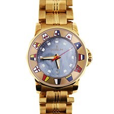 Admiral's Cup in Yellow Gold on Yellow Gold Bracelet with Blue Mother of Pearl Dial