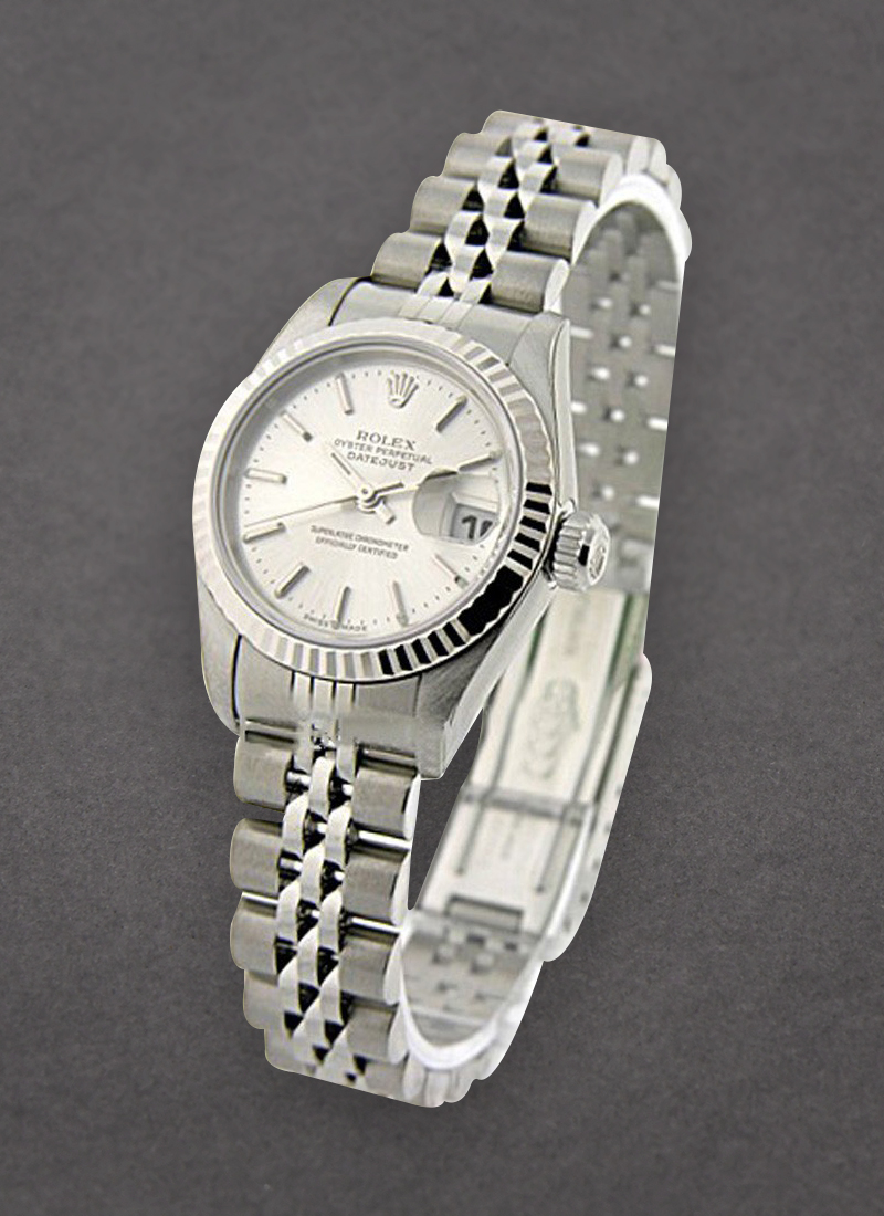 Pre-Owned Rolex Lady's Datejust in Steel with White Gold Fluted Bezel