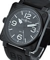 BR01-92-SL Carbon in Black PVD Stainless Steel on Rubber with Black Dial